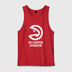 Майка мужская хлопок Атланта Хокс, Atlanta Hawks, цвет: красный