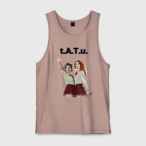Мужская майка T A T u Music band ТАТУ / Пыльно-розовый – фото 1