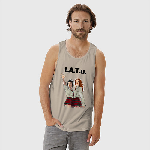 Мужская майка T A T u Music band ТАТУ / Миндальный – фото 3