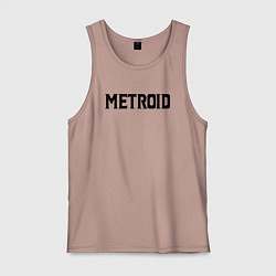 Майка мужская хлопок Metroid Dread Black Logo, цвет: пыльно-розовый