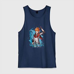 Майка мужская хлопок Тарталья Tartaglia Genshin Impact, цвет: тёмно-синий