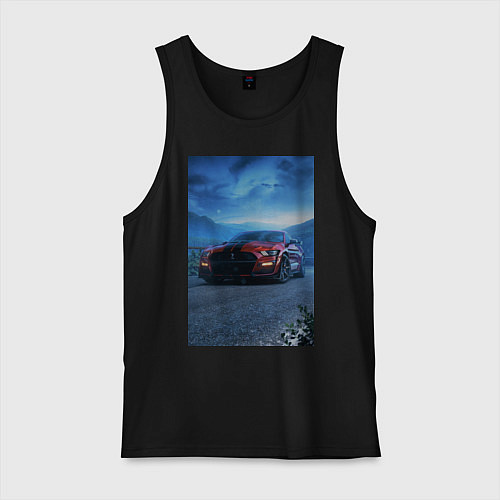 Мужская майка Авто вечером / Черный – фото 1