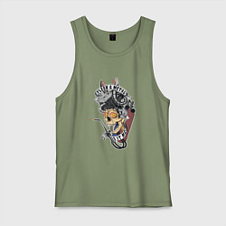 Майка мужская хлопок Плоть и метал, цвет: авокадо