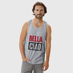 Майка мужская хлопок Bella Ciao - Money Heist, цвет: меланж — фото 2