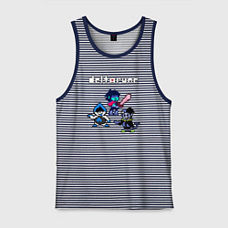 Майка мужская хлопок Deltarune Дельтарун, цвет: синяя тельняшка