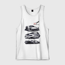 Майка мужская хлопок Audi motorsport concept sketch, цвет: белый
