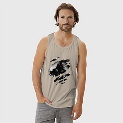 Майка мужская хлопок THE GUY DISTURBED РОК, цвет: миндальный — фото 2