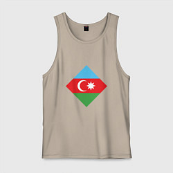 Майка мужская хлопок Flag Azerbaijan, цвет: миндальный