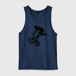 Майка мужская хлопок ВЕЛОСПОРТ BMX Racing ВЕЛОСИПЕДИСТ, цвет: тёмно-синий