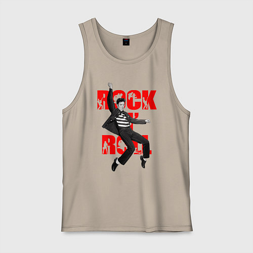 Мужская майка Rokc n roll king / Миндальный – фото 1