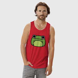 Майка мужская хлопок Frog Lucky, цвет: красный — фото 2