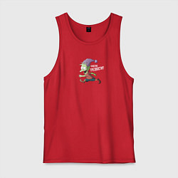 Майка мужская хлопок Эльфо - Чувство трезвости?, цвет: красный