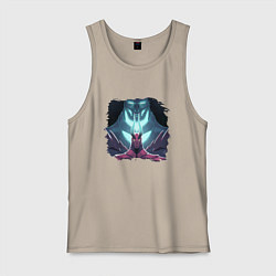 Майка мужская хлопок Террорблэйд арт, цвет: миндальный