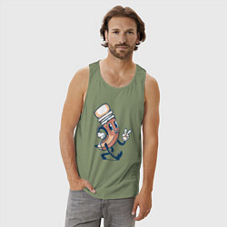 Майка мужская хлопок Карандаш Мультфильм, цвет: авокадо — фото 2