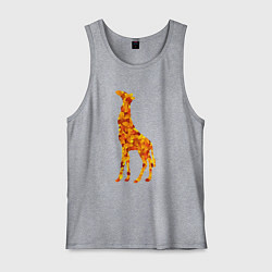 Майка мужская хлопок Лиственный жираф, цвет: меланж