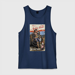 Майка мужская хлопок Nuka Cola - raid your first!, цвет: тёмно-синий