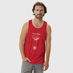 Майка мужская хлопок Война - это зло! Fallout, цвет: красный — фото 2