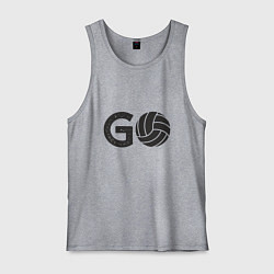 Майка мужская хлопок Go Volleyball, цвет: меланж