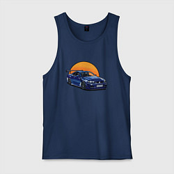 Майка мужская хлопок Ниссан gtr 2022, цвет: тёмно-синий