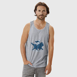 Майка мужская хлопок Путешествие на коте, цвет: меланж — фото 2