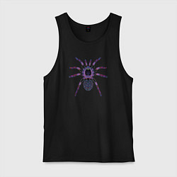 Майка мужская хлопок Огромный психоделический паук, цвет: черный