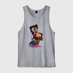 Майка мужская хлопок Sexy Panam Cyberpunk2077 18, цвет: меланж