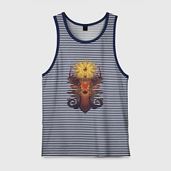 Майка мужская хлопок Новое просветление, цвет: синяя тельняшка