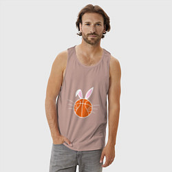 Майка мужская хлопок Basketball Bunny, цвет: пыльно-розовый — фото 2