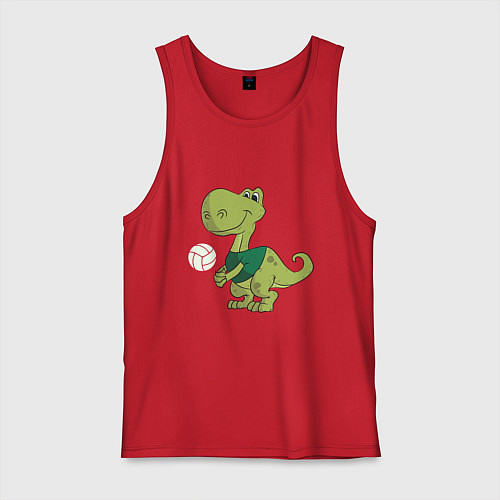 Мужская майка Volleyball Dinosaur / Красный – фото 1