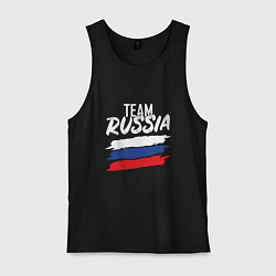 Майка мужская хлопок Team - Russia, цвет: черный