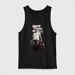 Майка мужская хлопок GTA 5 Money bag, цвет: черный