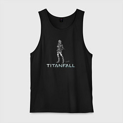 Майка мужская хлопок TITANFALL PENCIL ART титанфолл, цвет: черный
