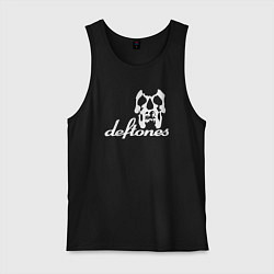 Майка мужская хлопок Deftones череп, цвет: черный