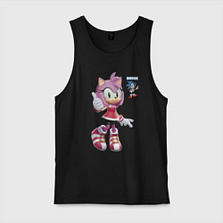 Майка мужская хлопок Sonic Amy Rose Video game, цвет: черный