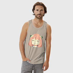 Майка мужская хлопок Аниме Семья шпиона - Аня Форджер Anime Spy x Famil, цвет: миндальный — фото 2