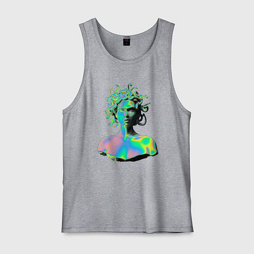 Мужская майка Gorgon Medusa Vaporwave Neon / Меланж – фото 1