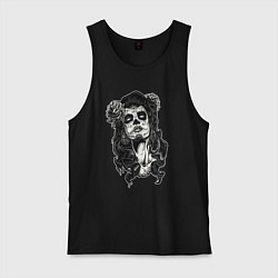 Майка мужская хлопок Santa Muerte Black Art, цвет: черный