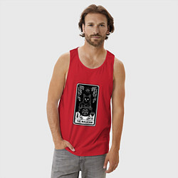 Майка мужская хлопок The Magician Tarot card Волшебник карта Таро, цвет: красный — фото 2