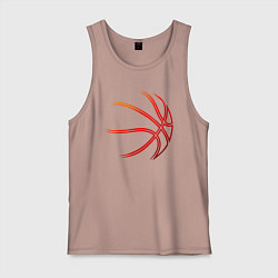 Майка мужская хлопок Баскетбольный мяч оранж, цвет: пыльно-розовый