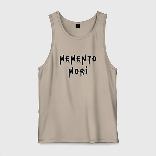 Мужская майка Memento Mori Помни о Смерти Надпись / Миндальный – фото 1