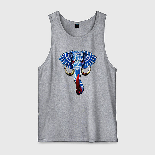 Мужская майка Слон с тесаком / Меланж – фото 1