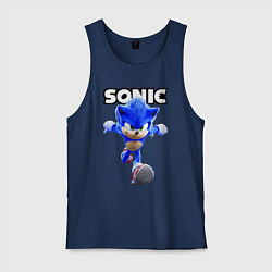 Майка мужская хлопок Sonic the Hedgehog 2022, цвет: тёмно-синий