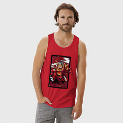 Майка мужская хлопок ЛУФФИ 5 ЙОНКО ONE PIECE, цвет: красный — фото 2