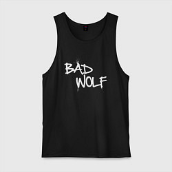 Майка мужская хлопок Bad Wolf злой волк, цвет: черный