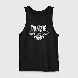 Майка мужская хлопок Danzig skull, цвет: черный