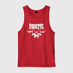Майка мужская хлопок Danzig skull, цвет: красный