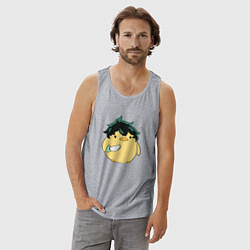 Майка мужская хлопок Опасный Мидория My Hero Academia, цвет: меланж — фото 2