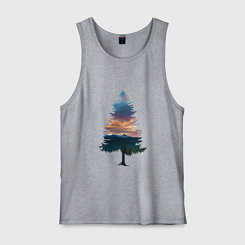 Мужская майка Лес в ёлке / Меланж – фото 1