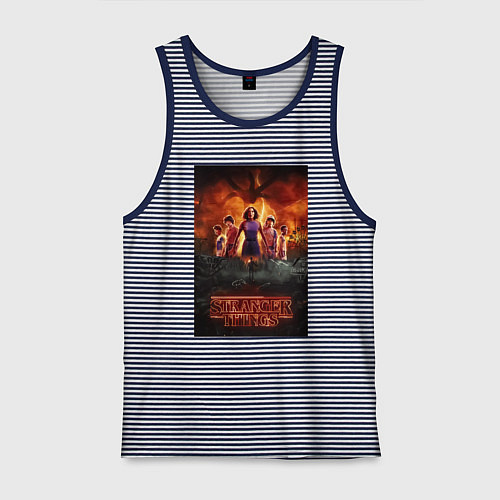 Мужская майка Очень странные дела, персонажи / Синяя тельняшка – фото 1