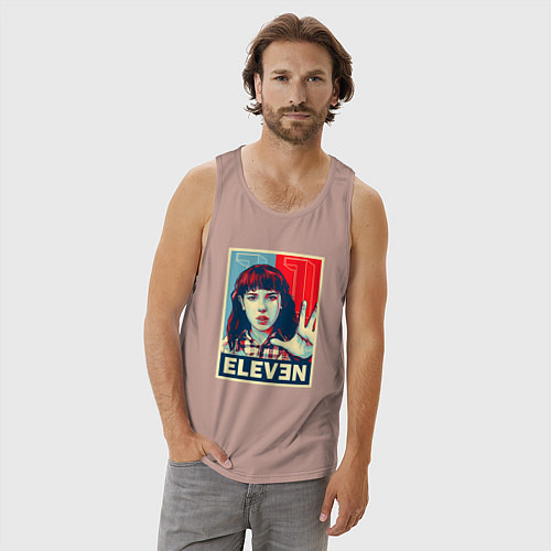 Мужская майка Stranger Things Eleven / Пыльно-розовый – фото 3